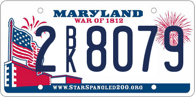 MD license plate 2BK8079