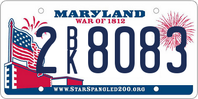 MD license plate 2BK8083