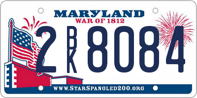MD license plate 2BK8084