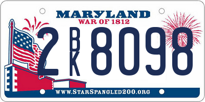 MD license plate 2BK8098