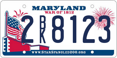 MD license plate 2BK8123