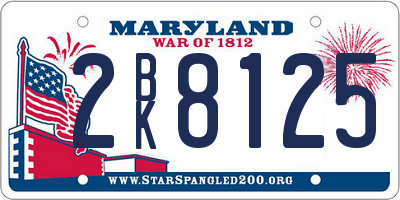 MD license plate 2BK8125