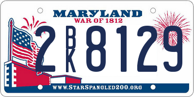 MD license plate 2BK8129