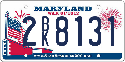 MD license plate 2BK8131