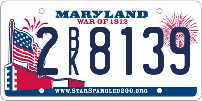 MD license plate 2BK8139
