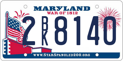 MD license plate 2BK8140