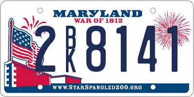 MD license plate 2BK8141