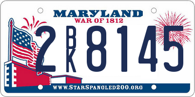 MD license plate 2BK8145
