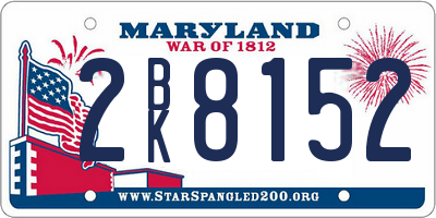 MD license plate 2BK8152