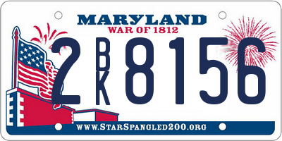 MD license plate 2BK8156