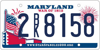 MD license plate 2BK8158