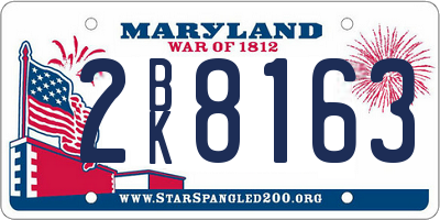 MD license plate 2BK8163