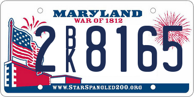 MD license plate 2BK8165
