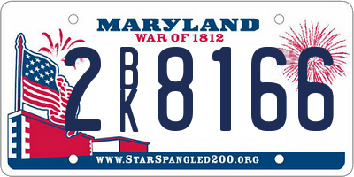 MD license plate 2BK8166