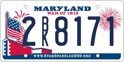 MD license plate 2BK8171