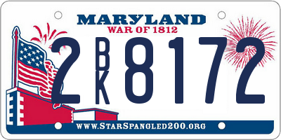 MD license plate 2BK8172
