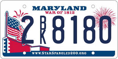 MD license plate 2BK8180