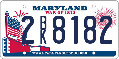 MD license plate 2BK8182