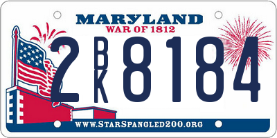MD license plate 2BK8184