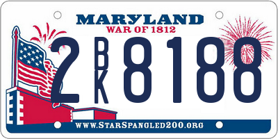 MD license plate 2BK8188