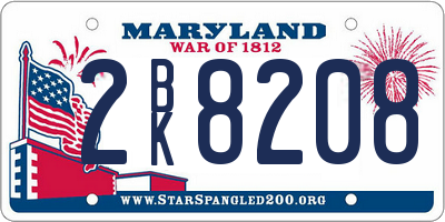 MD license plate 2BK8208