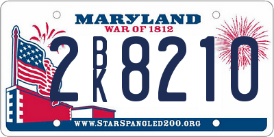 MD license plate 2BK8210