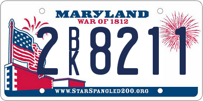 MD license plate 2BK8211