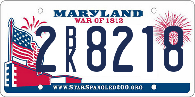 MD license plate 2BK8218