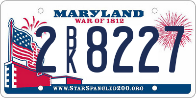 MD license plate 2BK8227