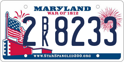 MD license plate 2BK8233