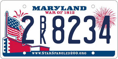 MD license plate 2BK8234