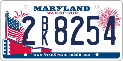 MD license plate 2BK8254