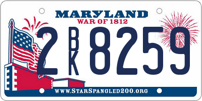 MD license plate 2BK8259