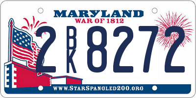 MD license plate 2BK8272