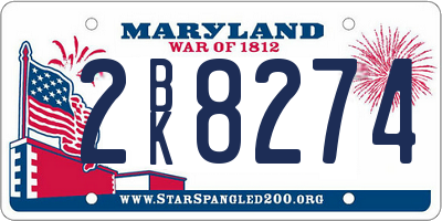MD license plate 2BK8274