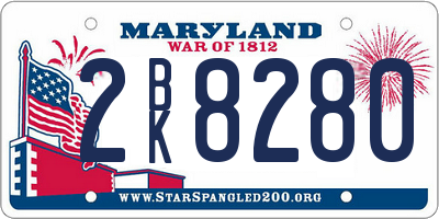 MD license plate 2BK8280