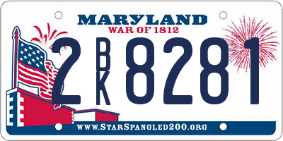 MD license plate 2BK8281