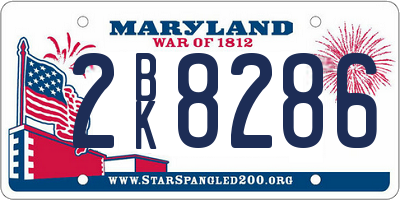 MD license plate 2BK8286