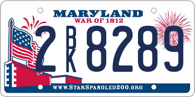 MD license plate 2BK8289