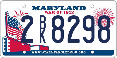 MD license plate 2BK8298