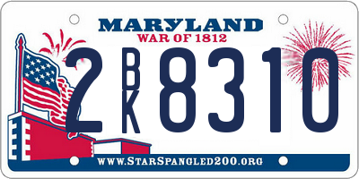 MD license plate 2BK8310