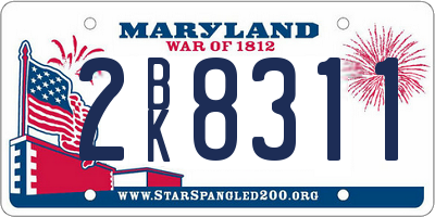 MD license plate 2BK8311