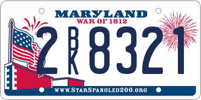 MD license plate 2BK8321