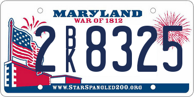 MD license plate 2BK8325
