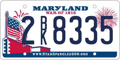 MD license plate 2BK8335