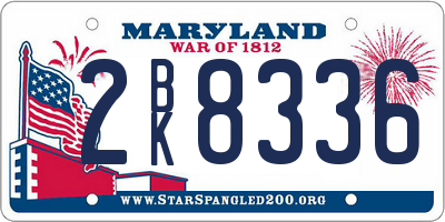 MD license plate 2BK8336