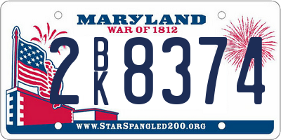 MD license plate 2BK8374