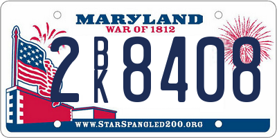 MD license plate 2BK8408