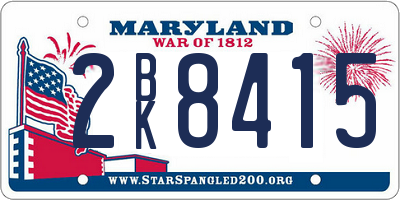 MD license plate 2BK8415