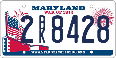 MD license plate 2BK8428